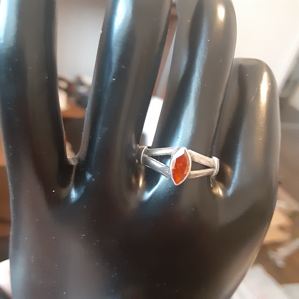 Fire Opal stunning 50s Sterling RARE